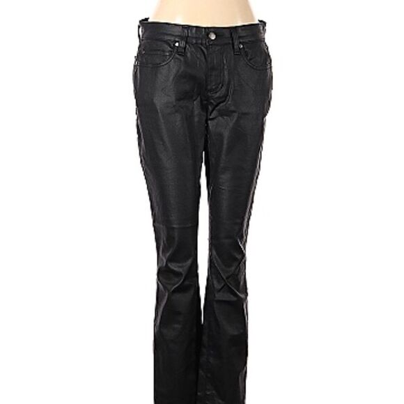 Eileen Fisher Petite 4P Coated Black Stretch Jeans – Organic Cotton - Picture 1 of 12